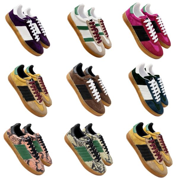 

designer man wear-resistant bottom shoes women flat-bottom travel leather white shoe stitching lace up couple sneakers leathers lining rubbe, Black