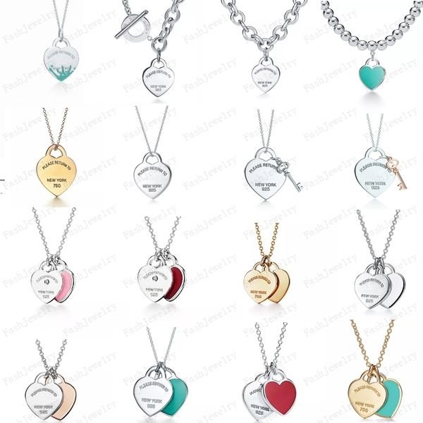 

love heart necklaces womens 925 silver pendant necklace jewelry on the neck gift for girlfriend accessories wholesale with