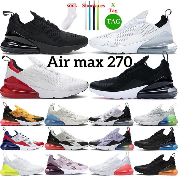 

running shoes 270 men womens triple white black oreo rose pink university red tea berry dusty cactus mens sports sneakers trainers size 5.5-