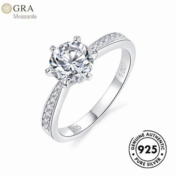 

new mold engagement moissanite ring in sterling silver 925 fine jewelry for lady 1pc a lot ready stock, Slivery;golden