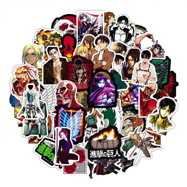 

50pcs attack on titan stickers anime aot stickers for kids adults lapwaterproof vinyl stickers for water bottles skateboard car diy decals k