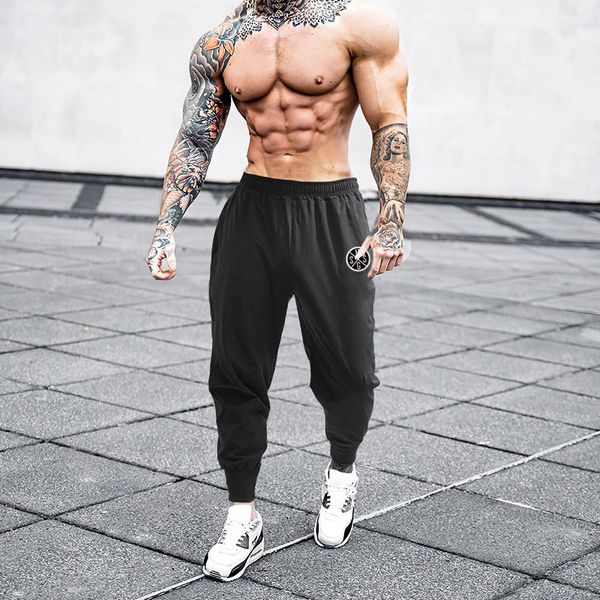 

men's pants summer jogging sweatpants running gym joggers trackpants slim fit sports bodybuilding trousers 230131, Black