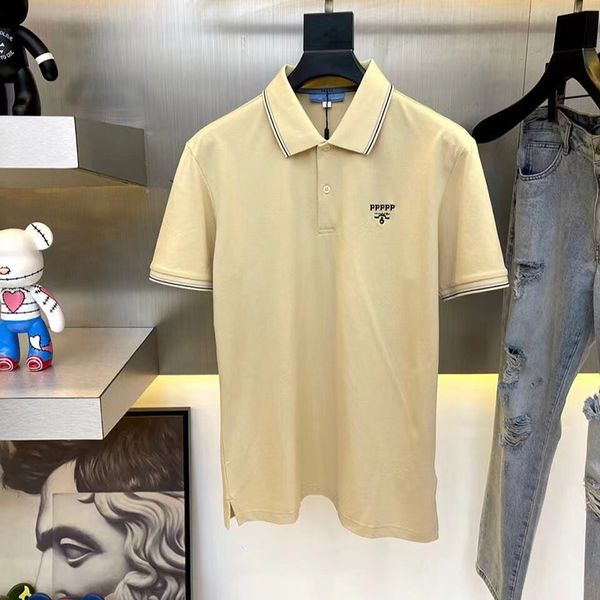 

mens polo shirt designer polos man t shirt sweatshirt tee shirts tees polo oversized tshirt casual tshirt letter button breathable t-shirt p, White;black