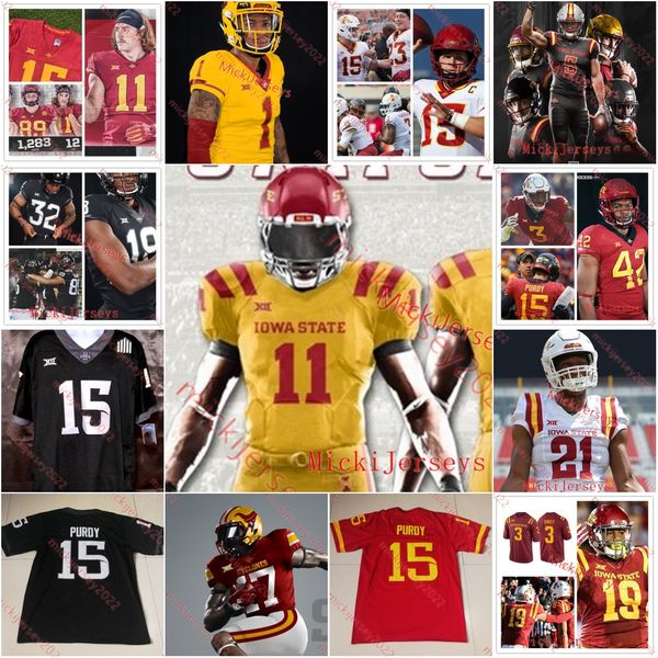 

iowa state cyclones football jersey jirehl brock hunter deyo greg gaines iii jacob imming domonique orange andrew keller custom stitched iow, Black