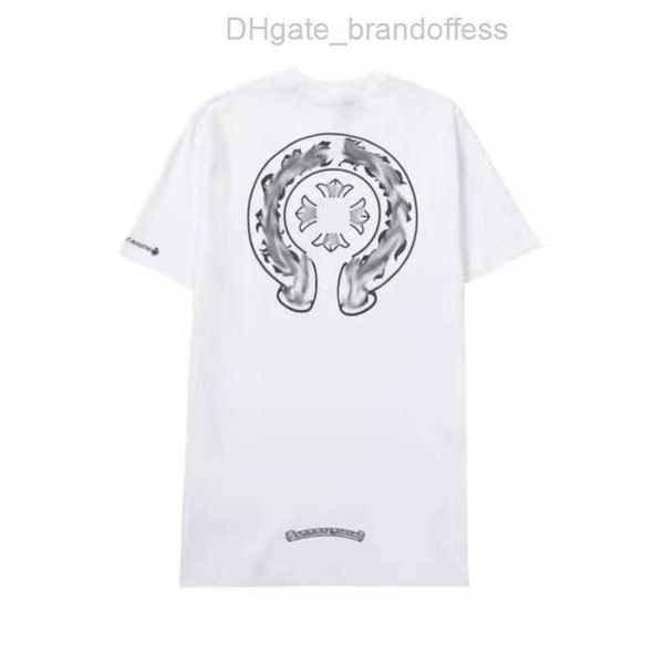 

fashion luxury t shirt men's ch brand tees men women sanskrit letter couple t-shirt sweatshirt horseshoe flower short sleeve polos cro, White;black
