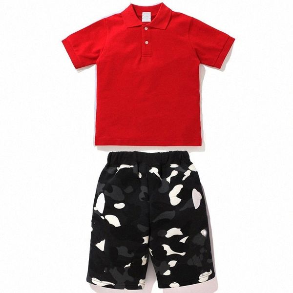 

kids clothes sets designer shark apes tracksuit boys print short sleeve tshirts shorts children girls polo t shirts toddlers youth t-shirts, White