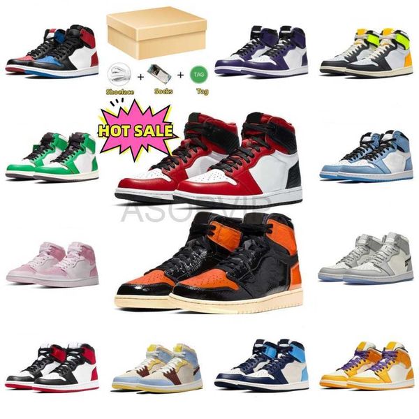 

jumpman 1 basketball shoes women mens 1s university blue trainers sneakers unc trophy room chicago high og hyper royal smokey gray orange ys, Black