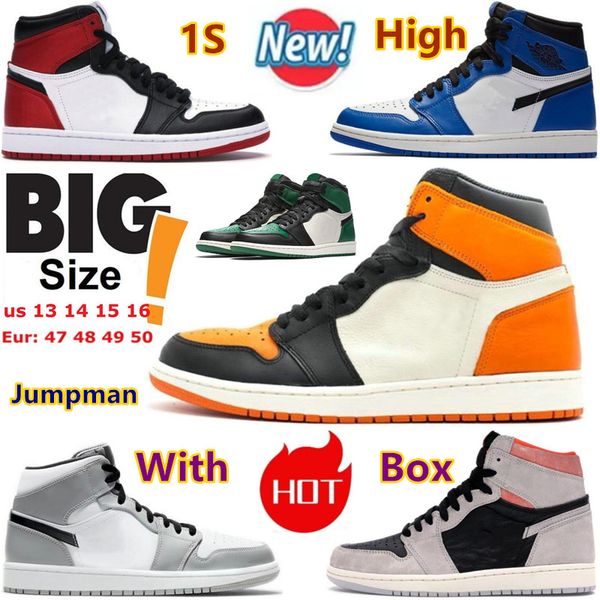 

big size 13 14 basketball shoes stage haze dark mocha 1 1s high shadow chicago game royal black toe bred silver court purple designer sneake