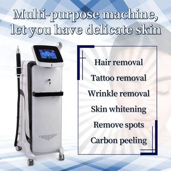 

multifunction diode laser 755 808 1064 hair removal machine 2 in 1 tattoo removal pico 755nm laser picosecond, Black