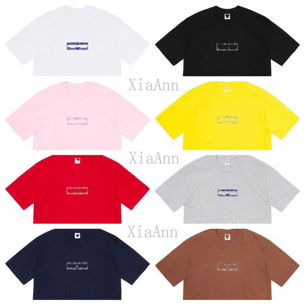 

designer luxury fashion brand supremo joint payment classic mens and womens t shirt pattern alphabet summer high street trend tee, White;black