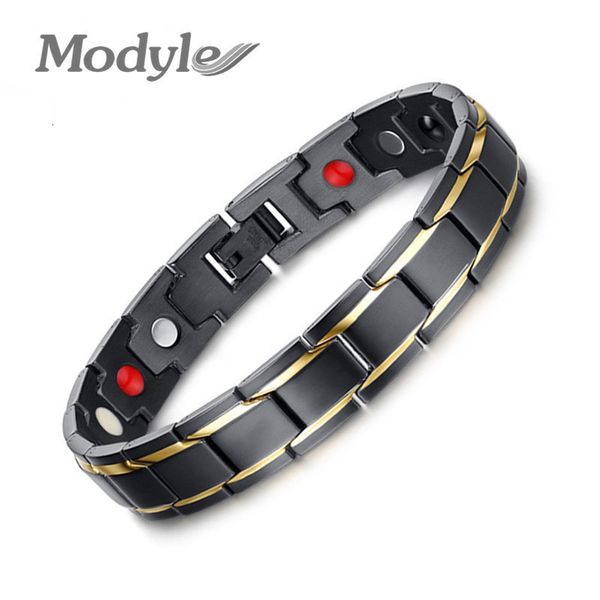 

charm bracelets men health bracelets bangles magnetic power stainless steel charm bracelet jewelry for man 230131, Golden;silver