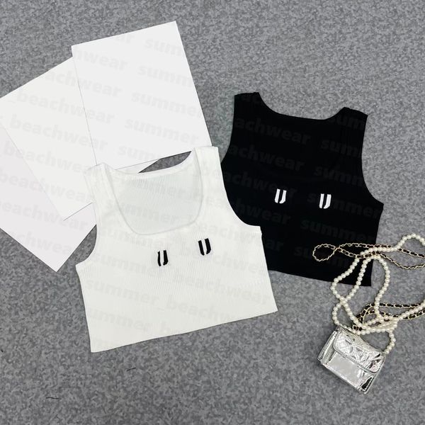 

womens vest tees breathable knitted crop spring summer sport designer yoga women tank top, White