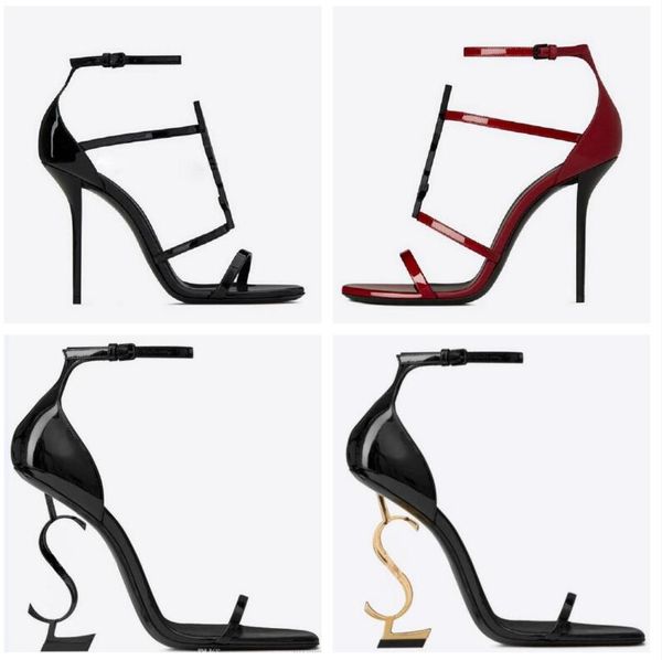 

luxury designer dress shoes cassandra sandals ladies high heels exquisite and comfortable strap women letters short leather material size 35, Black