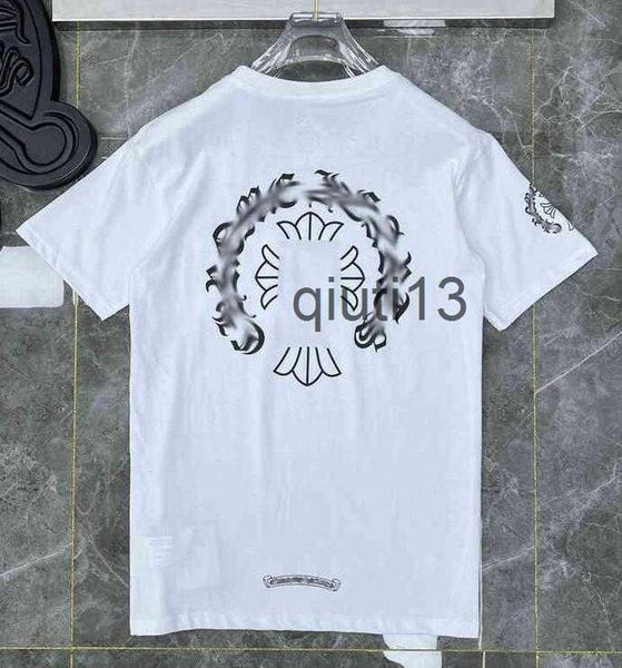 

men's t-shirts classic luxury men's t shirt ch brand tees men letter sweatshirts short sleeve horseshoe designer couple t-shirts, White;black