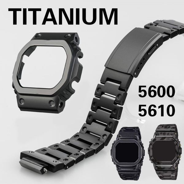 

watch bands 4rd alloy strap dw5600 gw5600 dw50005035 gwm5610 gw5000 case bezel band black camouflage repair tools 230130, Black;brown