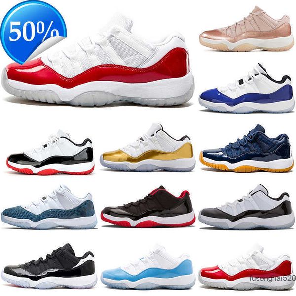 

2022 2021 men low basketball shoes 11s bred concord infrared university blue varsity red rose gold closing ceremony navy gum sports 3c31, Black