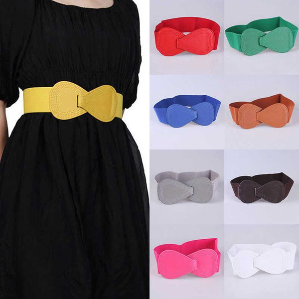 

waist chain belts bow girdle knot leather corset waistbelt elastic wide hook red black white yellow waistbands