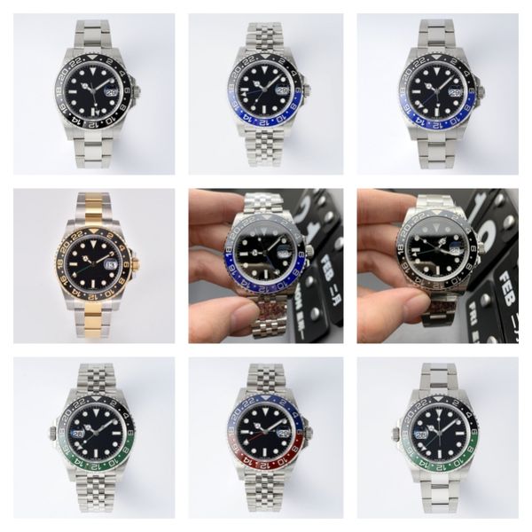 

clean montre de luxe mens watches 40x13mm 3186 or 3285 automatic mechanical movement 904l steel case luxury watch wristwatches gmt, Slivery;brown