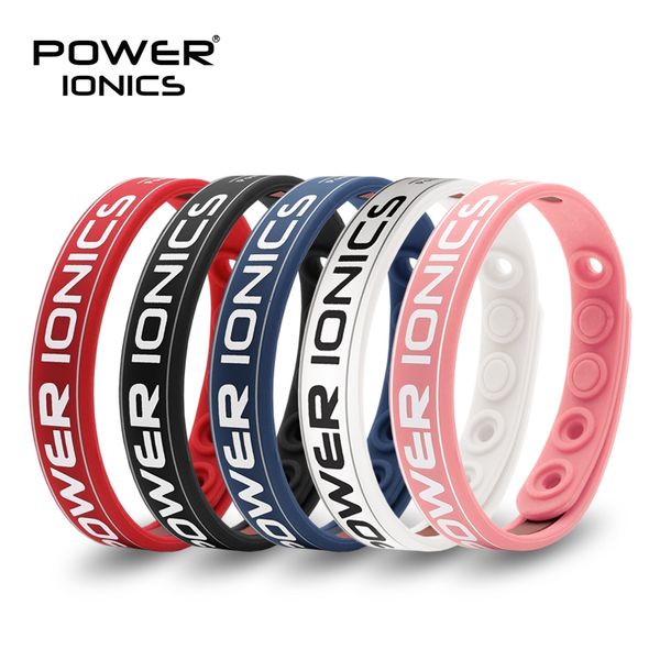 

charm bracelets power ionics antifatigue power fitness sports silicone ions balance tourmaline germanium charms bracelet wristband bangles 2, Golden;silver