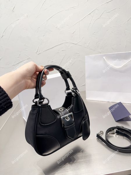 

tz designer bags moon re-nylon and soft leather handbag women underarm bag vintage fashion crossbody bags classic triangle logo handbags out