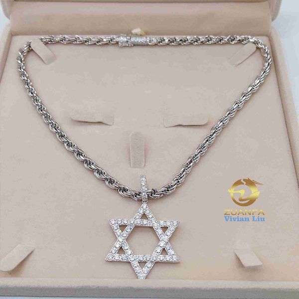 

vvs moissanite clasp sterling silver 925 rope chain