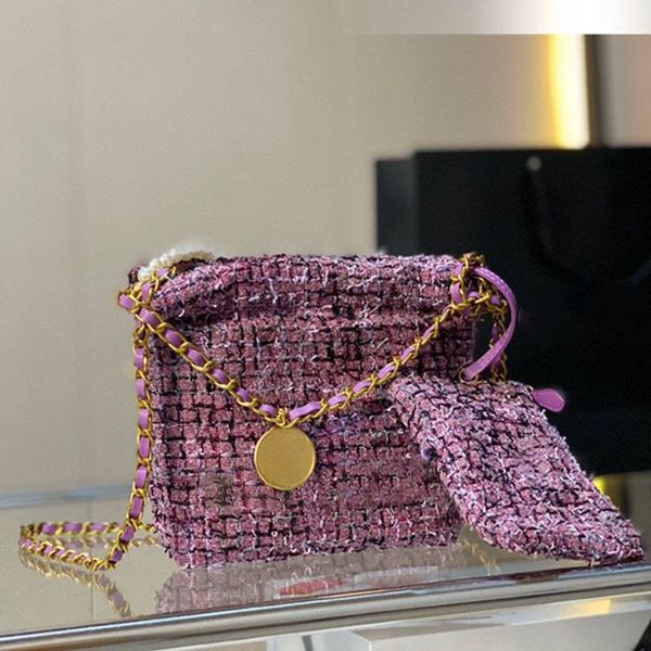 

cc bags luxury brand shoulder bags french classic tweed gold coin women shoulder bag with clutch handle wallet handbag crossbody sacoche pol