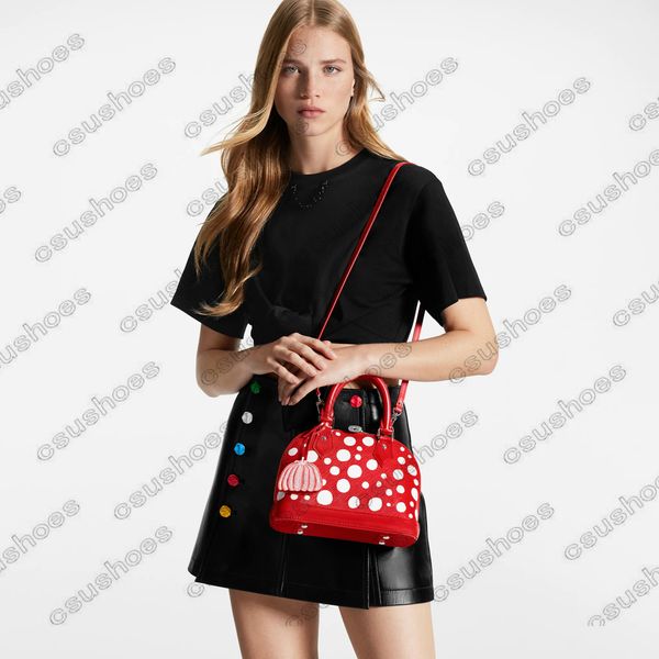 

alma bb tote 23ss x yayoi kusama bag m21699 m21698 m21700 designer womens yk shoulder bags epi multicolor painted dots bag handbags crossbod