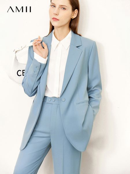 

women's two piece pants amii minimalist suit for women autumn full sleeve blazer coat anklelength office lady sold separately 12240894, White