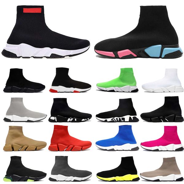 

2023 new speeds 2.0 shoe platform sneaker men women designer tripler paris socks boots black white classic light sliver ruby graffiti vintag