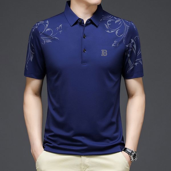 

men's t-shirts fashion polo short sleeve letter printed summer solid loose fit for male clothing 230131, White;black