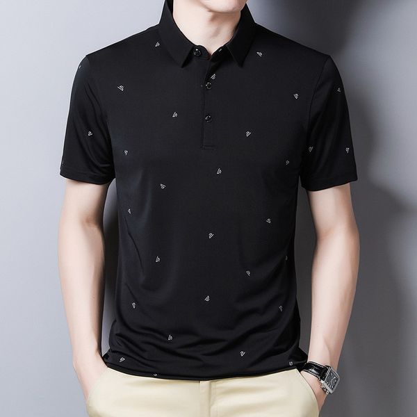 

men's t-shirts ymwmhu polo short sleeve graphic printed summer fashion business office clothing brand 230131, White;black