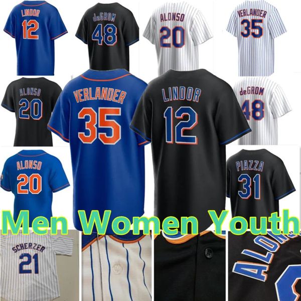 

custom custom justin verlander pete alonso baseball jersey francisco lindor edwin diaz kodai senga javier baez starling marte jacob degrom d, Blue;black