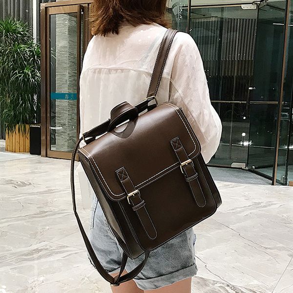 

school bags leather backpacks female shoulder women's backpack fashion for girls leisure sac a dos 230131