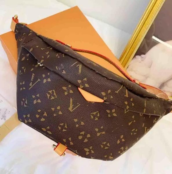 

l women men bumbag cross body waist chest bags brown flower check bumbags fanny pack bum soft leather luxury designer crossbody shoulder han