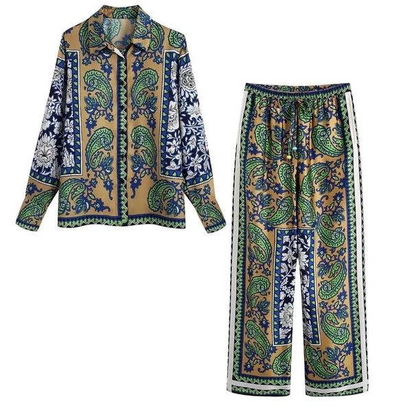 

women's sleepwear fashion print pajama set 2 pieces with pants spring ladies long sleeve pijama women can be wear outside 230131, Black;red
