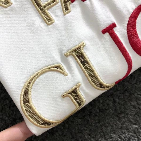 

italy mens womans t shirt america europe funny milan designer anti-wrinkle shrink pilling g graphic letter print fashion cotton coach channe, White;black