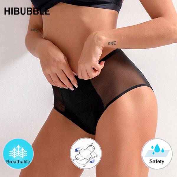 

women's panties upgrade 4layer menstrual physiological pants leak proof underwear women period mesh breathable briefs 230131, Black;pink