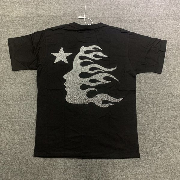 

hellstar studios enlightenment club tee trendy hip-hop short sleeves diamond patch man women t shirts men vintage t-shirts summer loose tee, White;black