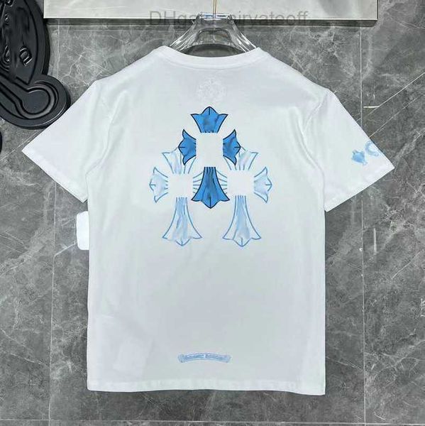 

men's classic luxury t shirt brand tees men women sanskrit letter sweatshirts short sleeve horseshoe designer couple t-shirts cross te, White;black