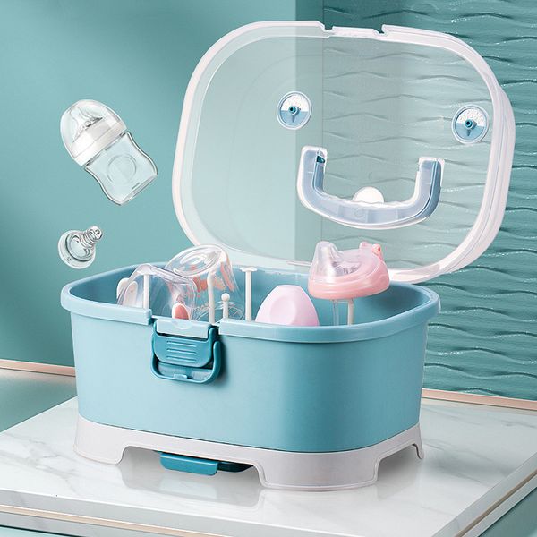 

other baby feeding baby feeding bottle drying rack storage box portable with anti-dust cover dustproof multi-functional nursing tableware co