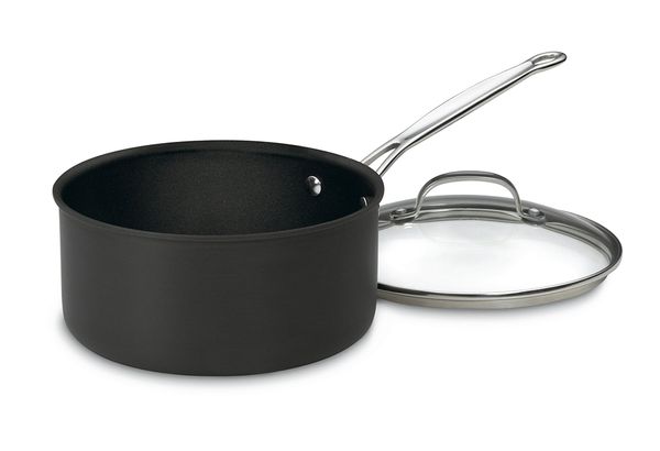 

classic non-stick hard anodized 3 quart. saucepan with cover