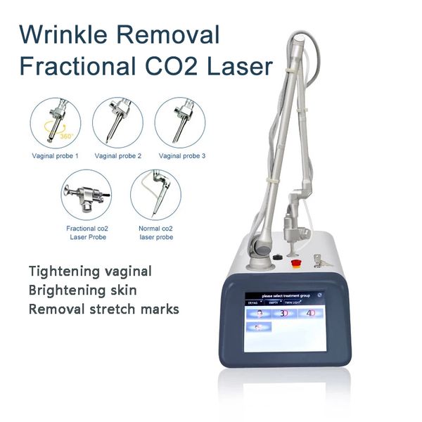 

portable fractional rf co2 laser machine wrinkle remover stretch mark removal beauty center equipment scars acne treatment skin rejuvenation, Black
