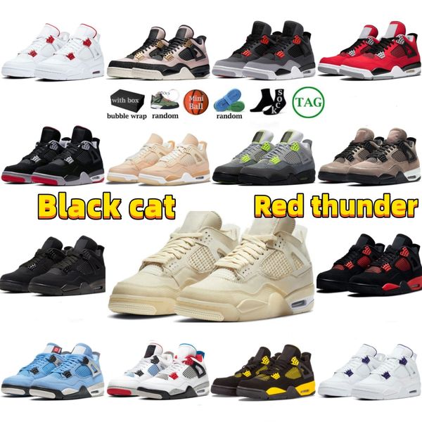 

2023 basketball shoes 4s infrared sneaker black canvas bred cool grey pure money red thunder university blue white oreo trainer outdoor spor