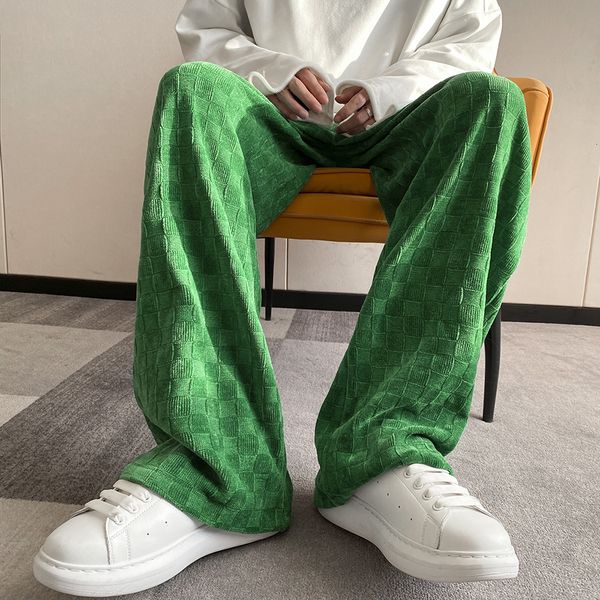 

men's pants plaid straight oversize men casual fashion brand hip hop trousers for female harajuku korean clothing 230131, Black