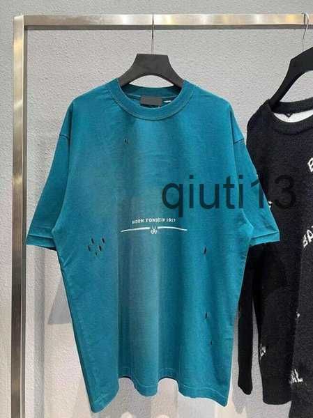 

men's t-shirts designer 22ss summer men's t-shirts ripped womens retro white black business letter shirts sizes xs- t2301313