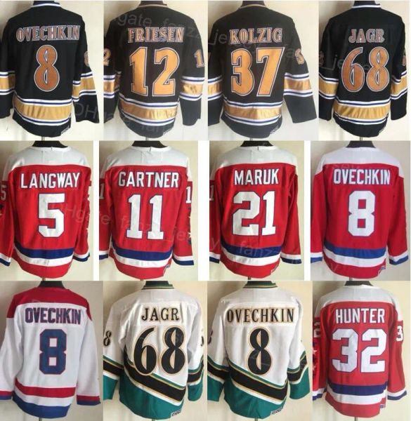 

custom men retro hockey vintage 21 dennis maruk jerseys 11 mike gartner 32 dale hunter 5 rod langway 8 alex alexander 68 jaromir jagr 12 jef, Black;red