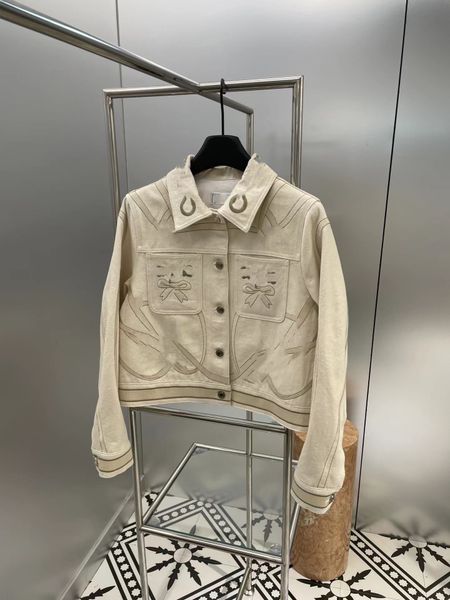 

milan runway coats 2023 new spring women's jackets lapel neck long sleeve embroidery designer brand same style outerwear 0131-2, Black;brown