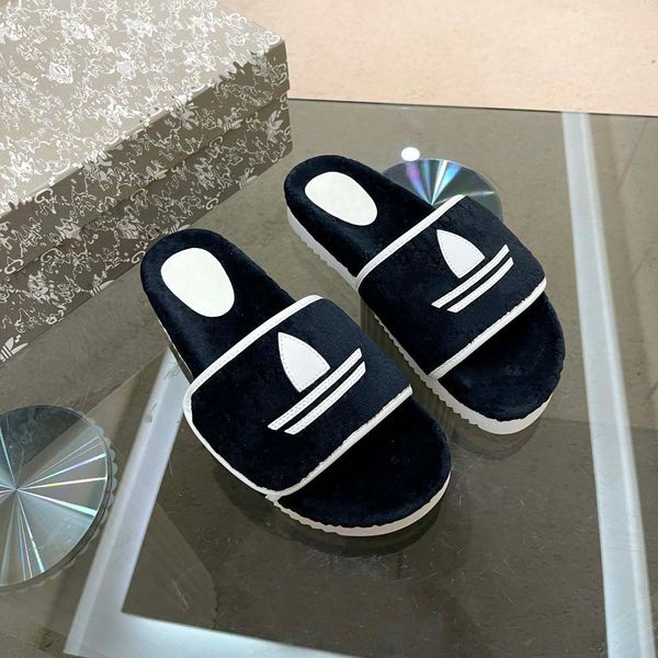 

luxury brand sandals designer slippers slides floral brocade genuine leather flip flops women shoes sandal 11, Black