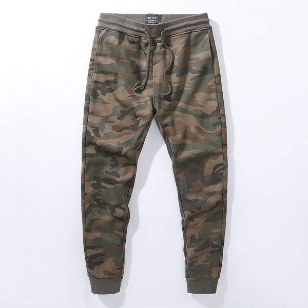

men's pants knitted retro camouflage waistine drawstring loose joggers trousers military tactics style cotton sports 230131, Black