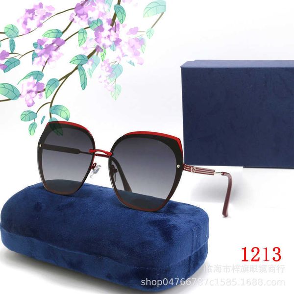 

2023 new luxury designer fashionable large frame polarized for women metal sunglasses 1213 cycling and driving glasses, White;black